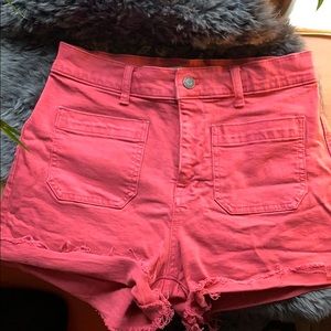 Madewell pink cut off jean shorts